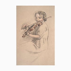 Maurice Denis, Violinist, Frühes 20. Jahrhundert, Original Lithographie