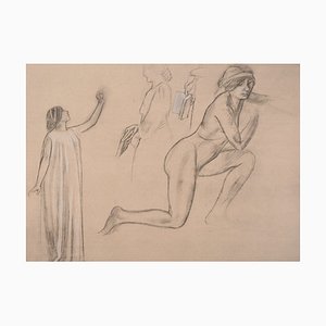 Maurice Denis, Étude pour Lyrical Drama, Début du 20ème Siècle, Lithographie Originale