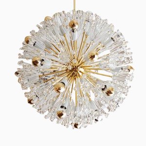 Large Austrian Brass and Glass Sputnik Chandelier by Emil Stejnar for Rupert Nikoll, 1955