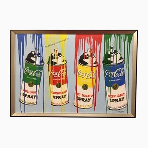 Tessi, Coca Cola Spray, Mixed Media on Canvas