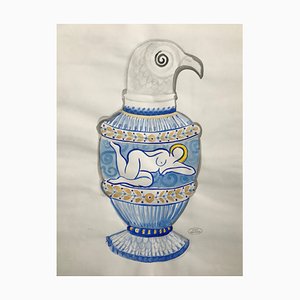 André Derain, Vase mit Adlerkopf, Gouache auf Papier