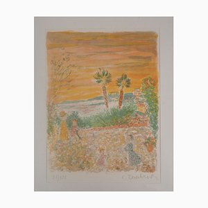 Kostia Terechkovitch, Children in the Garden on the Heights of Nice, Original Lithograph
