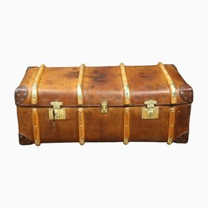 Curved Leather Cabin Trunk