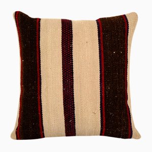 Turkish Decorative Wool Kilim Cushion Cover with Striped Design