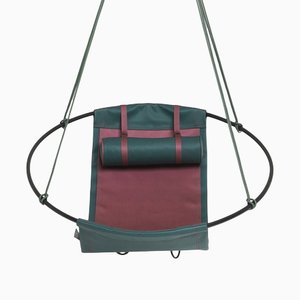 Modern Minimal Outdoor Rubin and Forest Hanging Swing Chair by Joanina Pastoll for Studio Stirling