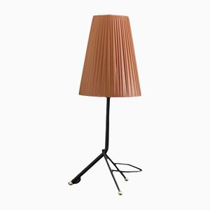French Black & Red Tripod Table Lamp, 1950s