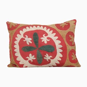 Vintage Decorative Red Pillow Cover, Uzbekistan