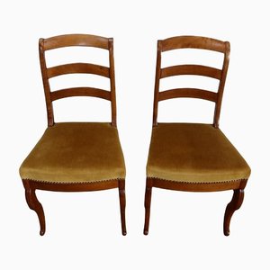 19th Century Blonde Mahogany Chairs, Set of 2