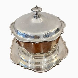 Antique Edwardian Quality Silver Plated Biscuit Barrel