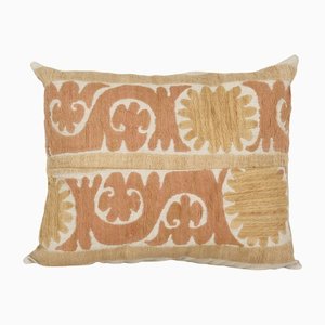 King Bed Cotton Suzani Pillow Cover in Neutral Tan