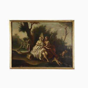 Amore e Psiche, 1800s, Oil on Canvas, Framed