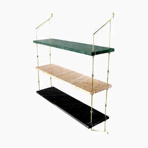 Mixed Marble and Brass Morse Shelf from Ox Denmarq