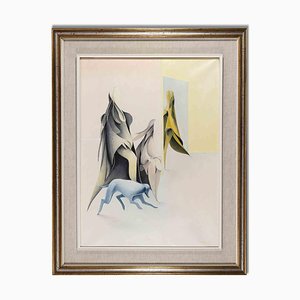 Albert Debois, Untitled, Surrealist Scene, Original Painting, 1975