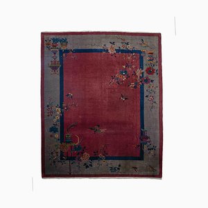 Floral China Rug in Pink with Border