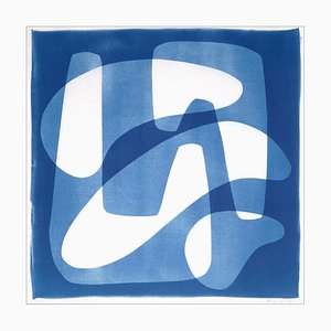 Looped Curved Square, 2022, Cyanotype