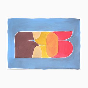 Natalia Roman, Abstracted Letter Sunset, 2022, acrilico su carta da acquerello