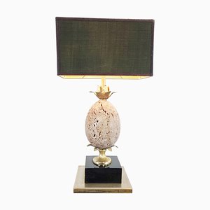 Travertine Ostrich Egg Table Lamp, 1970s