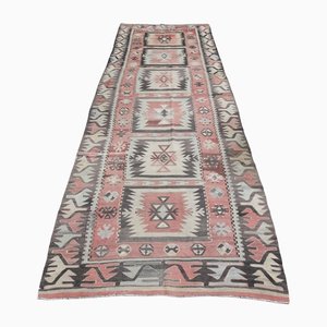 Tapis de Couloir Oushak Vintage en Laine