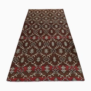 Tapis Oushak Vintage en Laine Marron