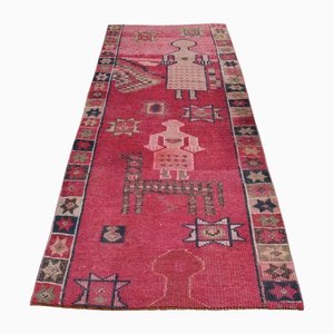 Tapis de Couloir Oushak Vintage en Laine