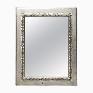 Espejo Regency neoclásico rectangular de madera tallada a mano