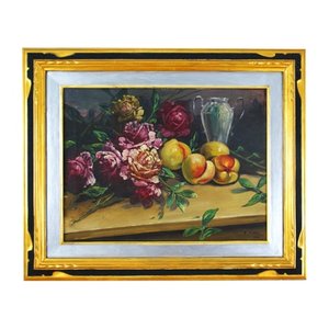 Still Life with Fruit, Germany, Oil on Canvas, Framed