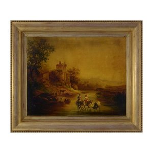 Landscape, Italy, Oil on Canvas, Framed