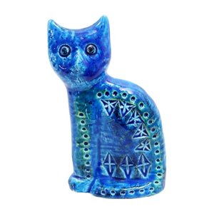 Italian Cat Figure in Ceramic by Aldo Londi for Flavia Montelupo