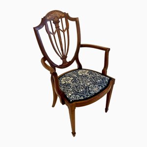 Chaise de Bureau Antique en Acajou Marqueté
