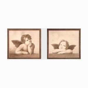 18th / 19th Century Angels on Paper, Set of 2