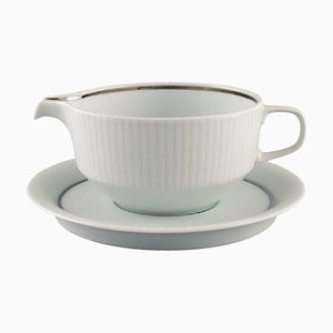 Jarra modulada de porcelana con soporte de Tapio Wirkkala para Rosenthal. Juego de 2