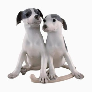 Large Porcelain Figure 'Puppies With Bone' from Royal Copenhagen