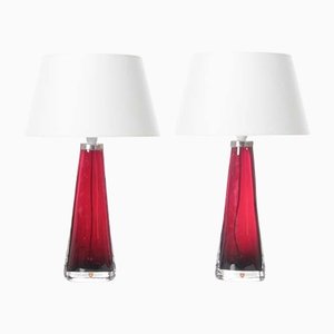 Mid-Century Modern Scandinavian RD 1566 Table Lamp in Crystal by Carl Fagerlund for Orrefors, 1960s, Set of 2
