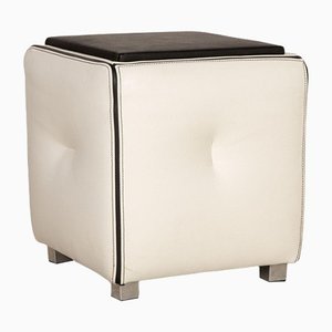White Leather Don Corleone Stool from Bretz