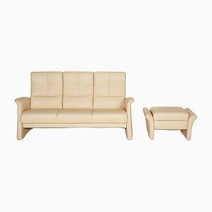 Cream Leather Variomed Sofa Set from Himolla, Set of 2