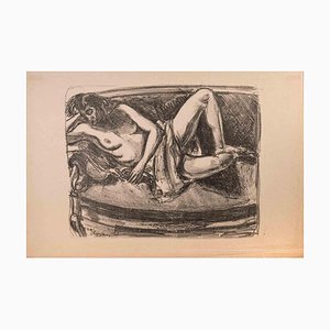 Louise Hervieu, Nude of Woman, Original Lithograph, Early 20th-Century