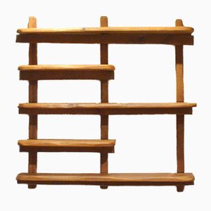 Brutalist Massive Oak Wood Shelving, 1950s