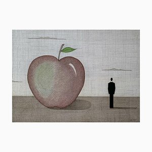 Joanna Wiszniewska Domanska, Landscape with a Red Apple, 2019, Druck auf Papier