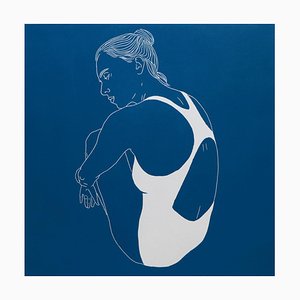 Agnieszka Borkowska, Swimmer 4, 2021, Linocut on Paper