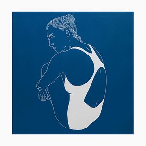 Agnieszka Borkowska, Swimmer 4, 2021, Linolschnitt auf Papier