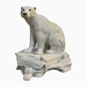 White Ceramic Bear by Karl Ens Volkstedt, 20th-Century