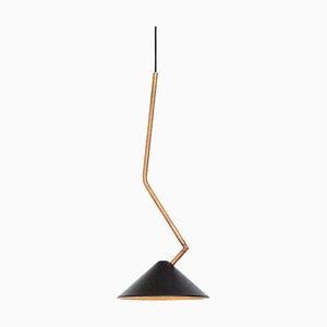 Lampada da soffitto in ottone nero di Johan Carpner per Konsthantverk Tyringe 1
