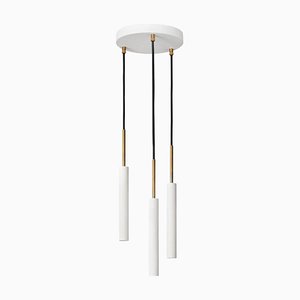 Lampada da soffitto Spell 3 in ottone bianco di Johan Carpner per Konsthantverk Tyringe 1