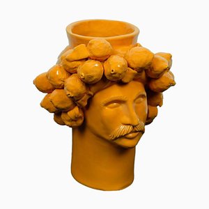 Vaso Solimano Citrus in ceramica arancione di Crita