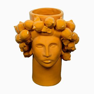 Vaso Roxelana Citrus in ceramica arancione di Crita