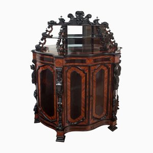 Antique Sicilian Buffet in Polychrome Woods, 19th Century
