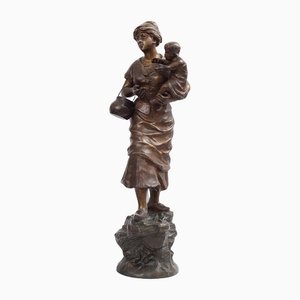 Woman with Baby, France, 19th-Century, Bronze