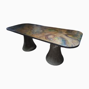 Wooden Top Meeting Table by Monica Sacchetti
