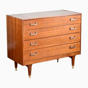 Mid-Century Danish Style Walnut & Brass Chest of Drawers by Donald Gomme for G-Plan