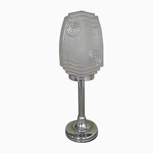 Deco Chrom & Geometrische Glas Tischlampe